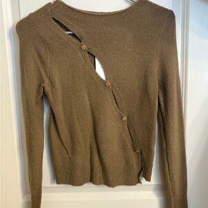Rumours - (NWT) Women's Tan cross button Sweater